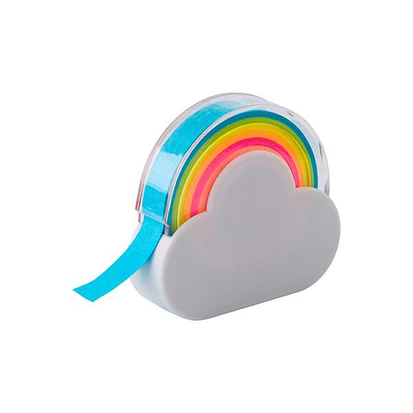 Cloud and rainbow memo tape dispenser