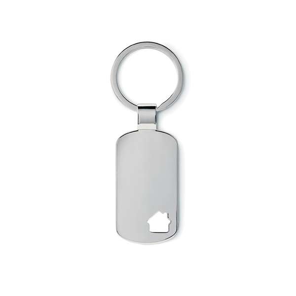 Metal keyring with house detail