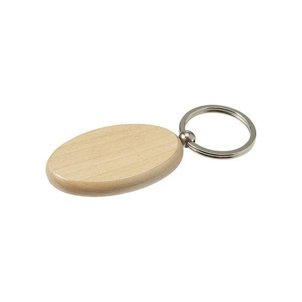 Oval wooden keyring