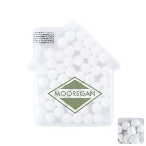 House mint card with approximately 8g of sugar free mints