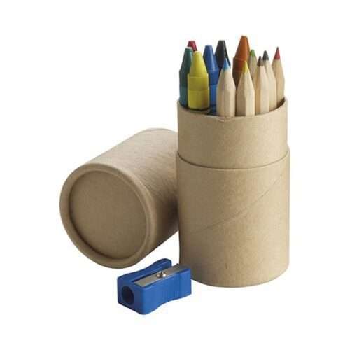 pencil and crayon set with sharpener