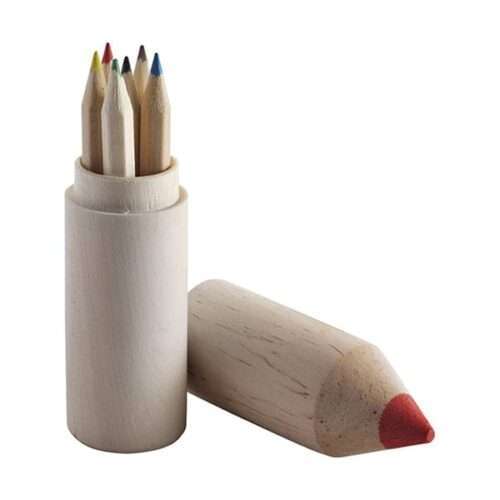 Pencil holder with six coloured pencils