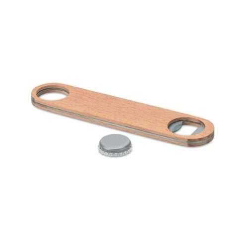Stainless steel and wooden opener bottle