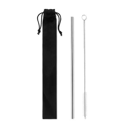Set of 1 stainless steel straws and cleaning brush