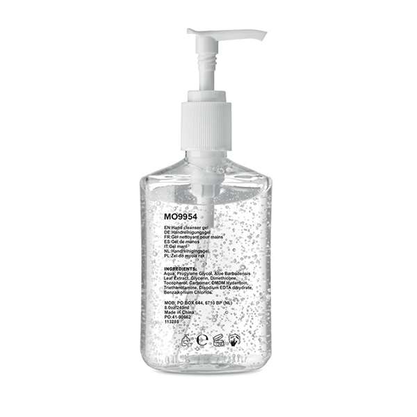 Hand cleanser gel in PET bottle with pump