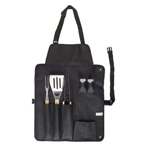 Stainless steel barbecue set with apron