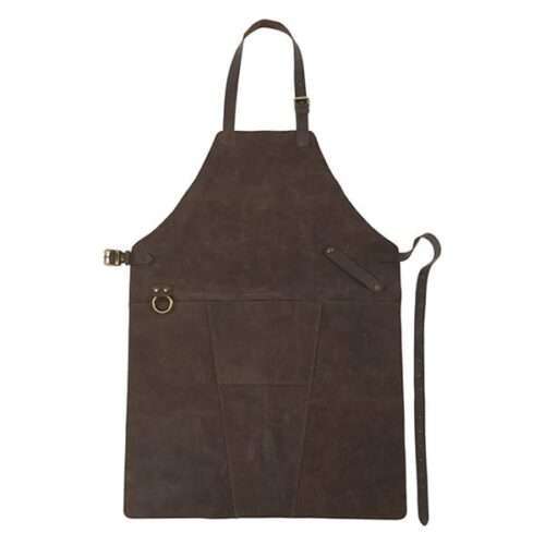 Split leather apron with front pocket