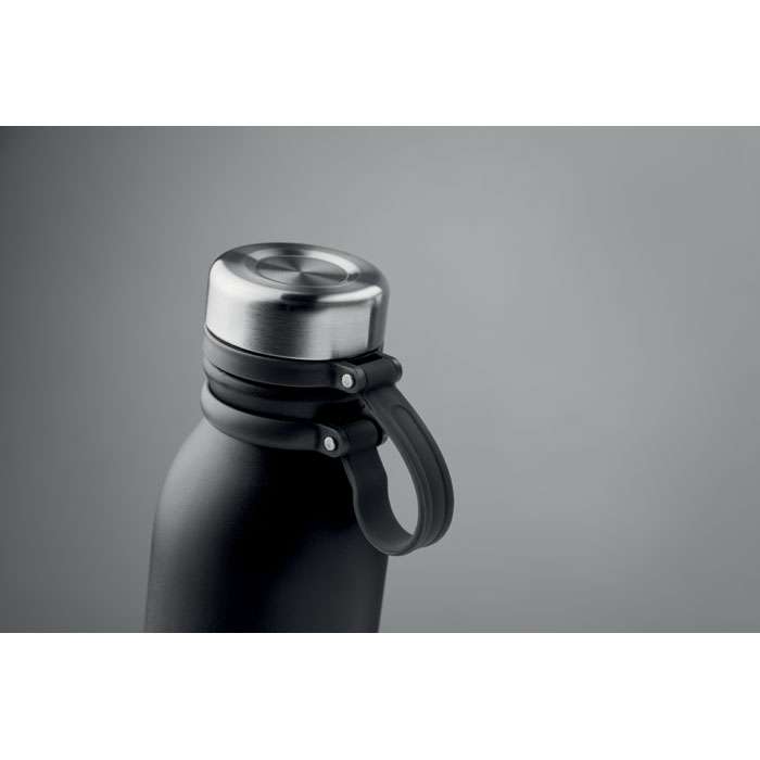 Double wall metal flask with silicone grip 600ml