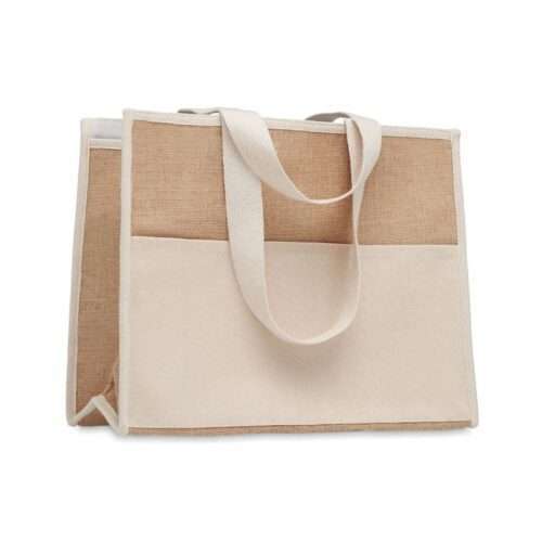 Jute shopping with canvas pocket