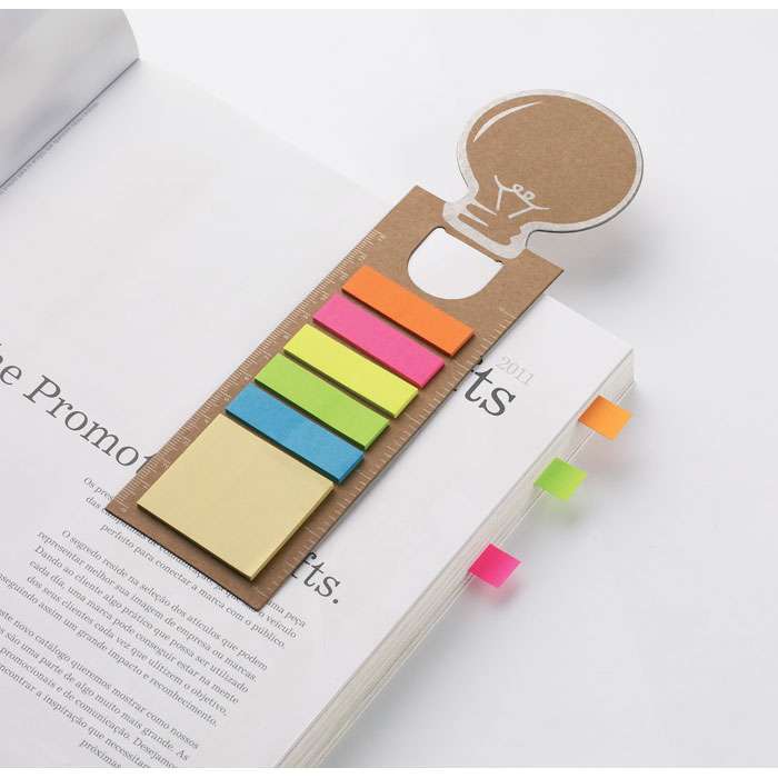 lightbulb shape Bookmark with sticky notes