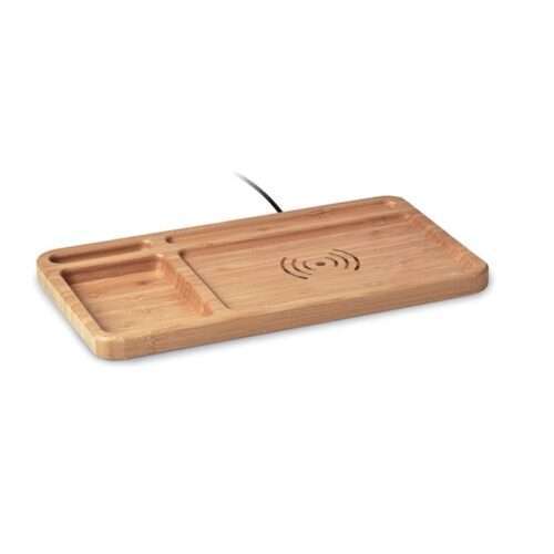 Bamboo storage box with wireless charger