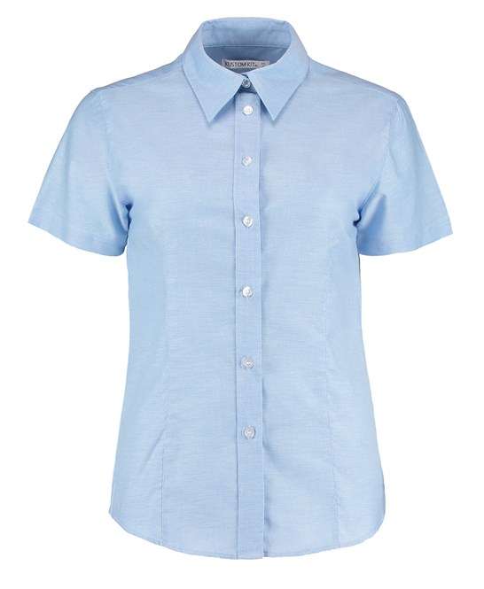 Women's workplace Oxford blouse short-sleeved