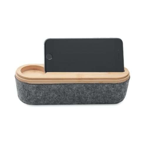 RPET/Bamboo Pencil case with phone holder